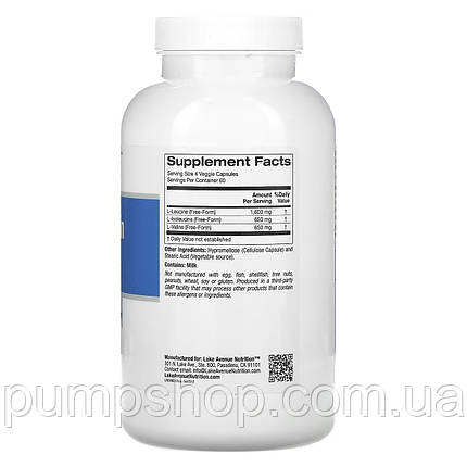Амінокислоти Lake Avenue Nutrition Branched-Chain Amino Acids 240 капс., фото 3