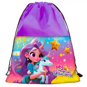 Сумка для взуття Leader "Дівчинка з єдинорогом", 46х32см.