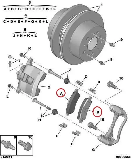Гальмівні колодки задні на Fiat Ducato 250, Peugeot Boxer 3, Citroen Jumper 3 (2006-2014), 71773149, 425469