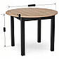Кухонний стіл розкладний круглий Harry 102-142 см дуб рів'єра на чорних ніжках, фото 10