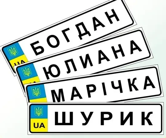 Самей номер на коляску з металу