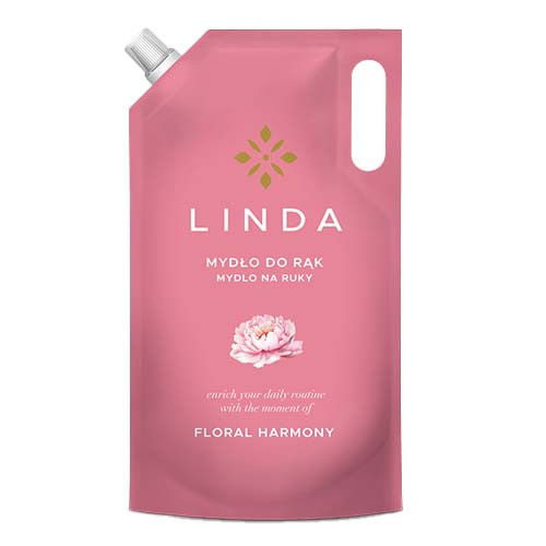 Рідке крем - мило для рук троянда та піони Linda  Floral Harmony (запаска) 1 л