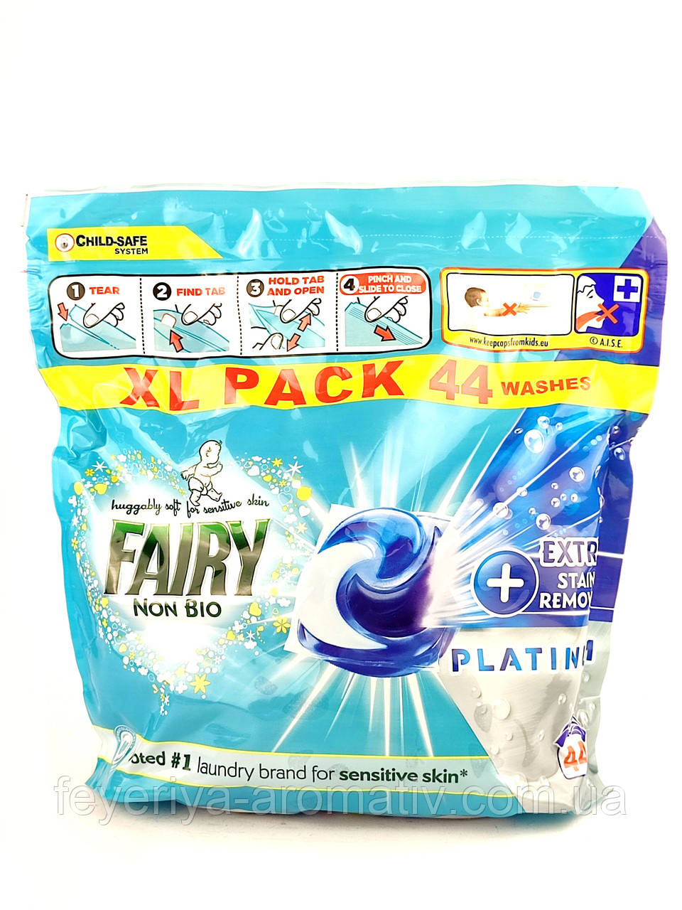 Капсули для прання  білизни гіпоалергенні Fairy Non Bio Platinum 4 в 1 44 шт