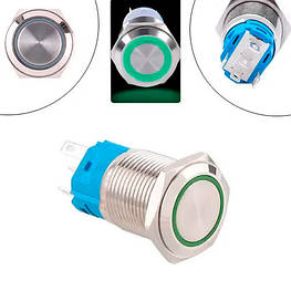 Кнопка 22 мм фіксується, 12-24 В, зелений LED, 5pin, 22F-11EZ — оригінал