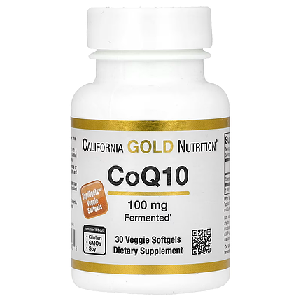CoQ10 100 mg Каліфорнія Gold Nutrition 30 veggie sofgels, фото 1