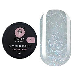 Базове покриття з шимером SAGA Professional Base Shimmer Chameleon #7, 15 мл