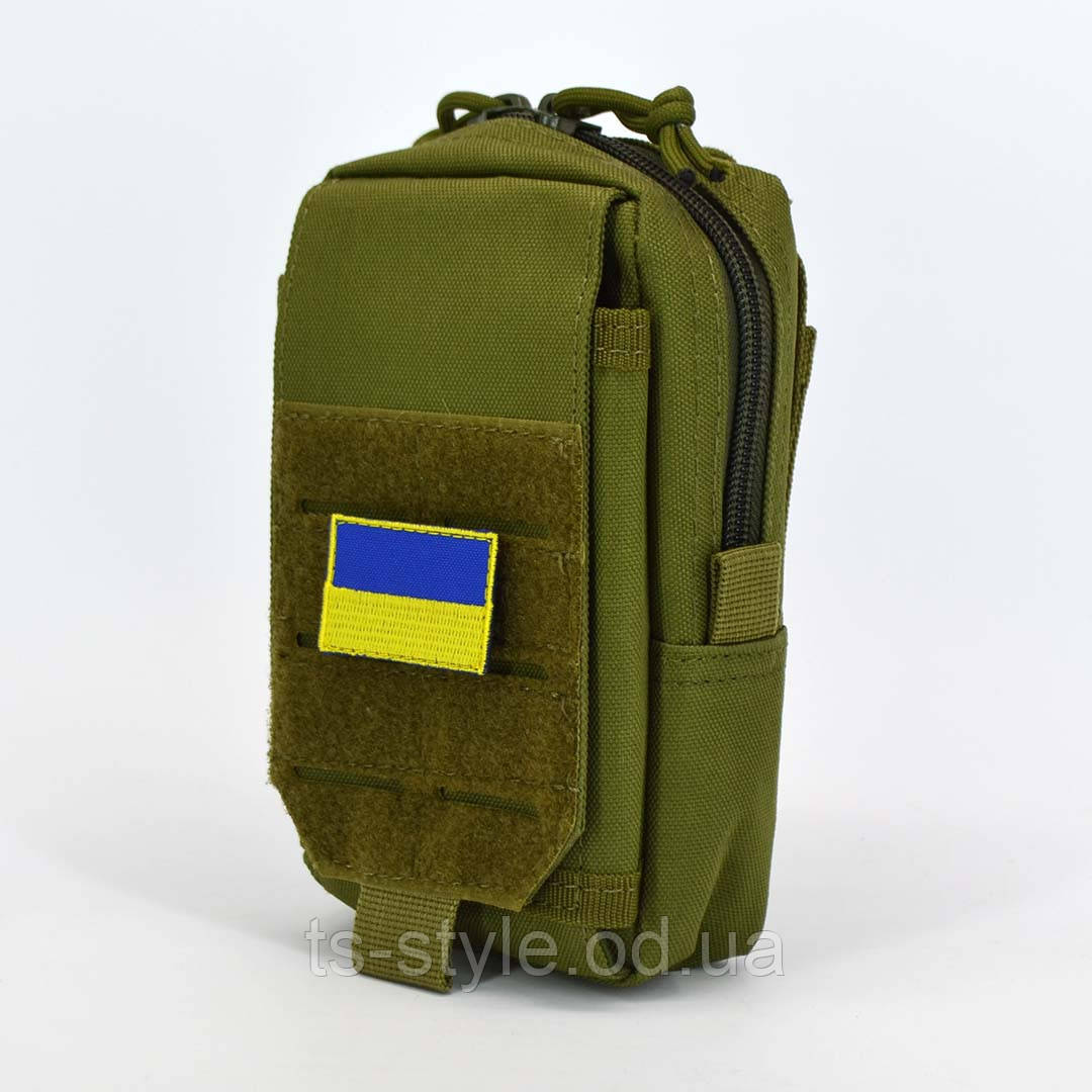 Багатофункціональний тактичний підсумок-сумка-чохол Molle в камуфляжі армійський зелений