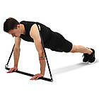 Палка-тренажер Portable resistance weight band bar Ezous з амортизатором, фото 6