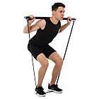 Палка-тренажер Portable resistance weight band bar Ezous з амортизатором, фото 8