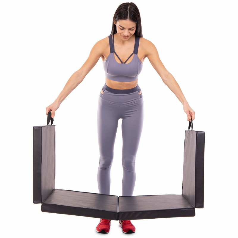 Універсальний складаний спортивний мат Zelart FI-3564 Exercise mat 180x60x5см для амортизації падінь. Чорний, фото 1