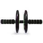 Колесо ролик для преса з килимком SP-Sport d 20 см подвійне з антиковзаючими ручками, фото 3