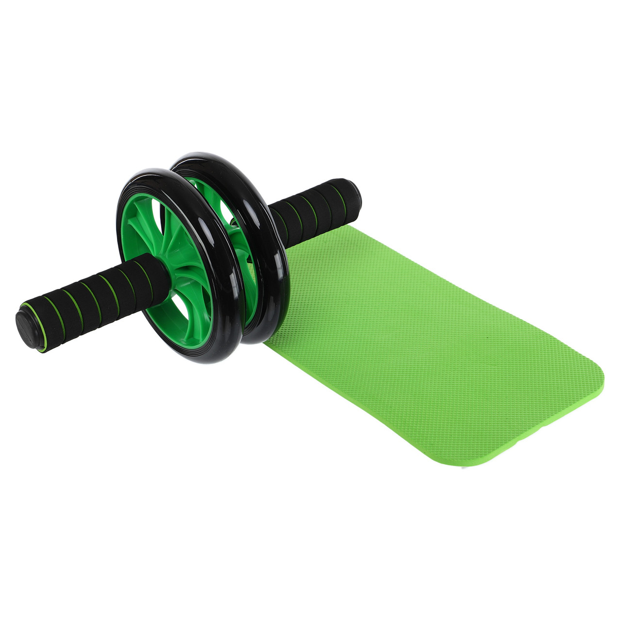 Колесо ролик для преса з килимком Cima d 15,5 см подвійне з антиковзаючими ручками