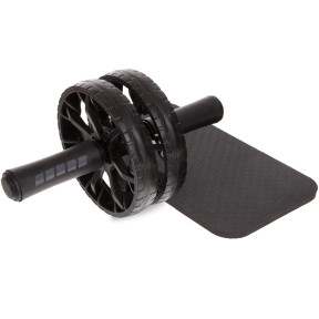 Колесо ролик для преса з килимком SP-Sport 31х16х7 см подвійне з антиковзаючими ручками
