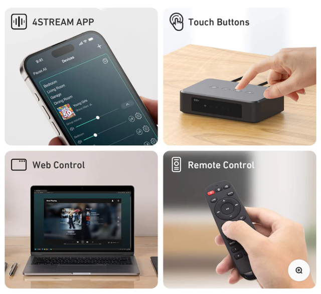 Arylic S10+ бездротовий стример підсилювач з Wi-Fi та Bluetooth