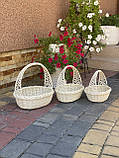 Набір кошиків з білої лози. Арт: 055, фото 4