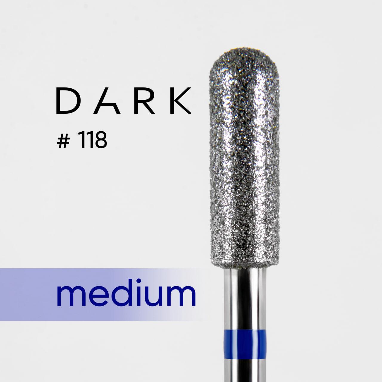 DARK Фреза алмазна No118 Циліндр заокруглений Синя 040, фото 1