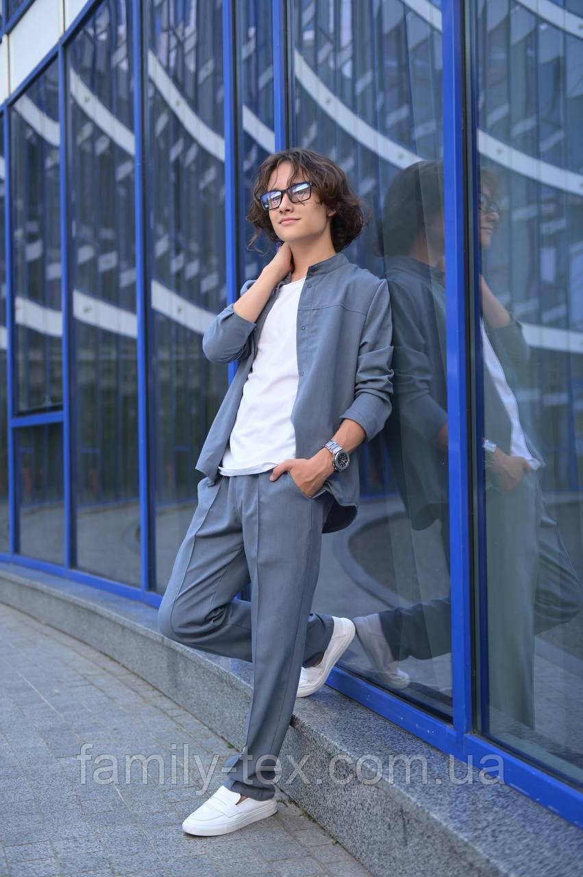 Стильний підлітковий лляний костюм для хлопців, розміри на рости 146 - 164  +  відеоогляд!, фото 1