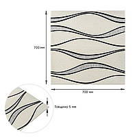 Самоклеюча 3D панель 700x700x5мм Білі хвилі (195) SW-00000767