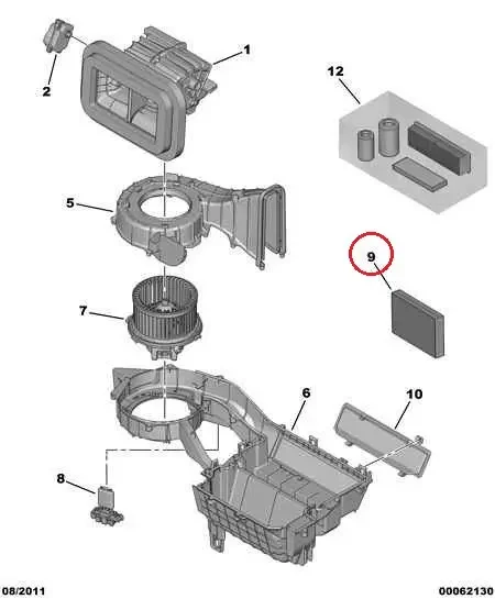 Фільтр салону на Fiat Ducato 250, Peugeot Boxer, Citroen Jumper (06-14), 71773190, 77364063, 6447YA, 6479C9