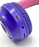 Бездротові навушники з котячими вушками складні ZW-028 Cat Ear з LED підсвічуванням Червоні, фото 6