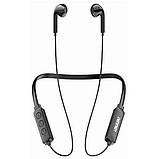 Бездротові bluetooth навушники з мікрофоном для бігу та спорту DENMEN DL01 чорні/білі, фото 3