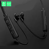 Бездротові bluetooth навушники з мікрофоном для бігу та спорту DENMEN DL01 чорні/білі, фото 5