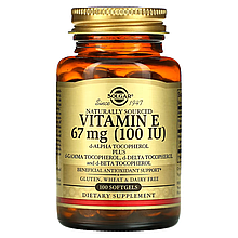 Solgar Natural Vitamin E 100 IU 100 Softgels