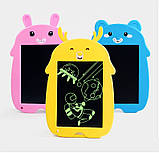Дитячий графічний планшет для малювання Animals Writing Tablet LCD зі стилусом Жовтий, фото 7