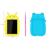 Дитячий графічний планшет для малювання Animals Writing Tablet LCD зі стилусом Жовтий, фото 4