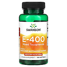 Вітамін Е Swanson Vitamin E Mixed Tocopherols 400 IU 100 Softgels