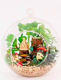 Румбокс - куля інтер'єрний 3D конструктор Miniature DIY Mini fairy Forest Elf Tribe TOTORO B-010 + підставка, фото 3