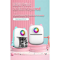Портативний міні принтер Bluetooth для смартфона Mini Printer X2 Рожевий