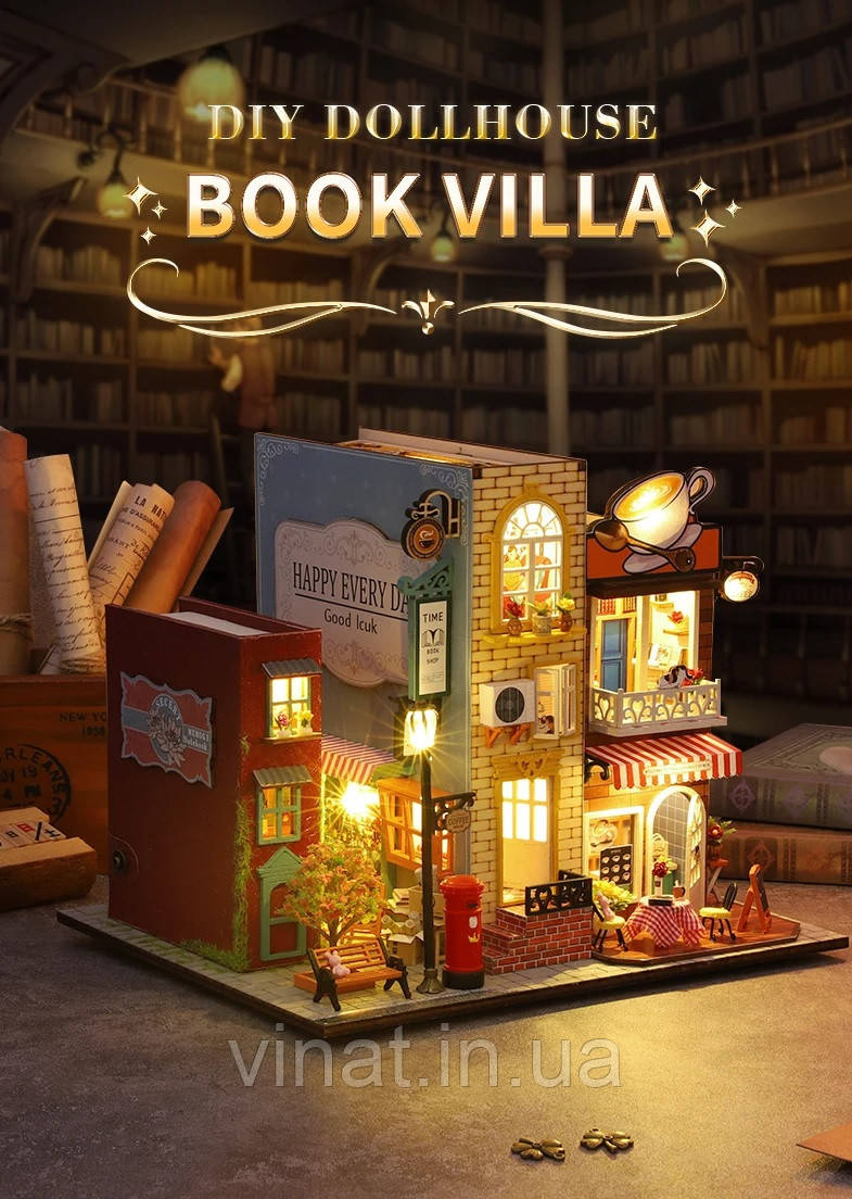 Бук Нук Кав'ярня Book Nook Coffee Slow Time DIY House ES-007 Інтер'єрний конструктор