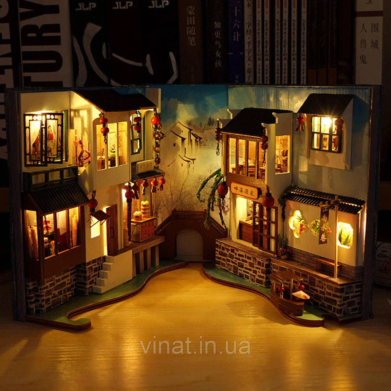 Бук Нук Водна Алея Book Nook Water Alley Інтер'єрний конструктор DIY TC-10 + купол