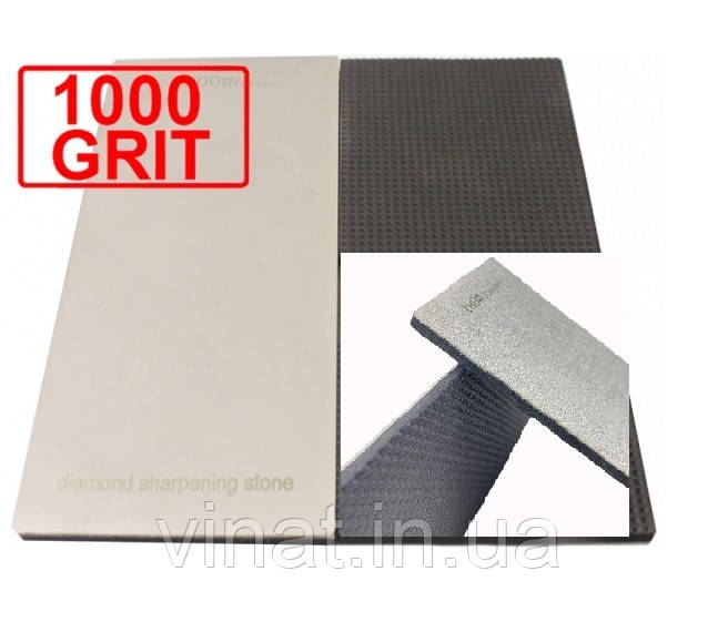 Алмазний брусок для заточування ножів гладкий широкий 170х75мм 1000 Grit
