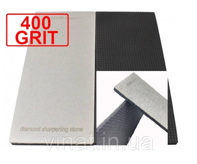Алмазний брусок для заточування ножів гладкий широкий 170х75мм 400 Grit