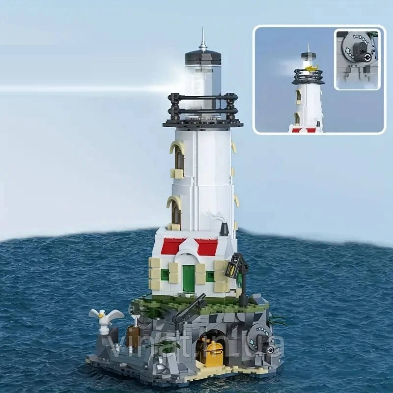 Конструктор Маяк на морському острові моторизований маяк Sea Island lighthouse 13045