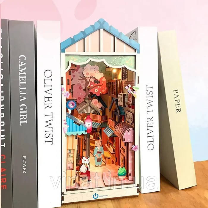 Бук Нук Котяча крамниця конструктор Book Nook Cat Grocery Store SQ-03