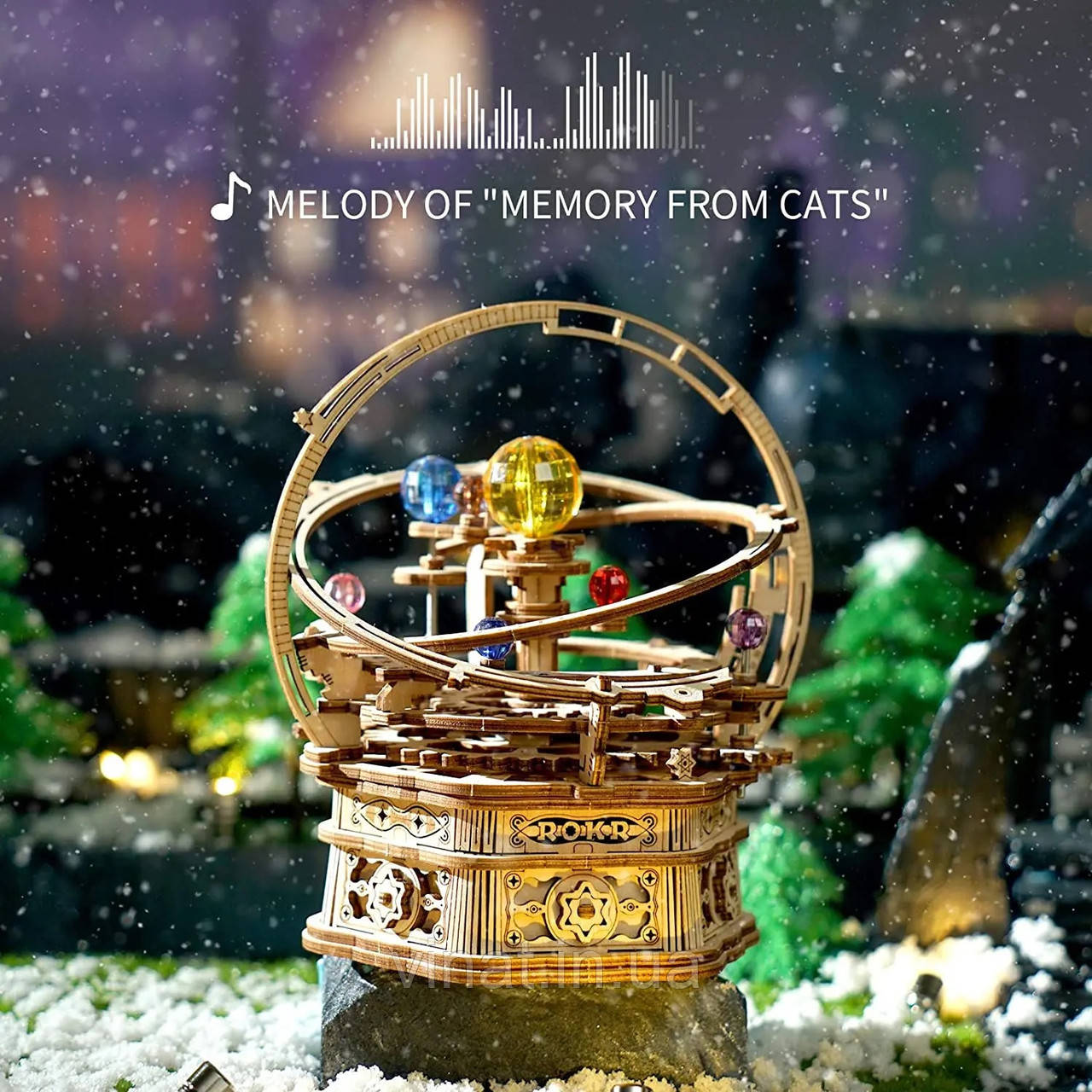 Конструктор Robotime 3D пазл дерев'яний модель Сонячна система Starry Night AMK51