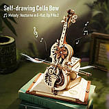 Конструктор Robotime 3D пазл дерев'яний модель Чарівна Віолончель Magic Cello AMK63, фото 5