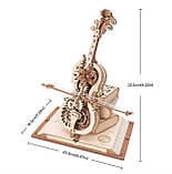 Конструктор Robotime 3D пазл дерев'яний модель Чарівна Віолончель Magic Cello AMK63, фото 8