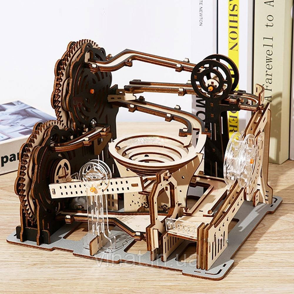 Дерев'яний пазл 3Д ROBOTIME 3D Marble Run Mechanical rail bead з кульковим лабіринтом LG905