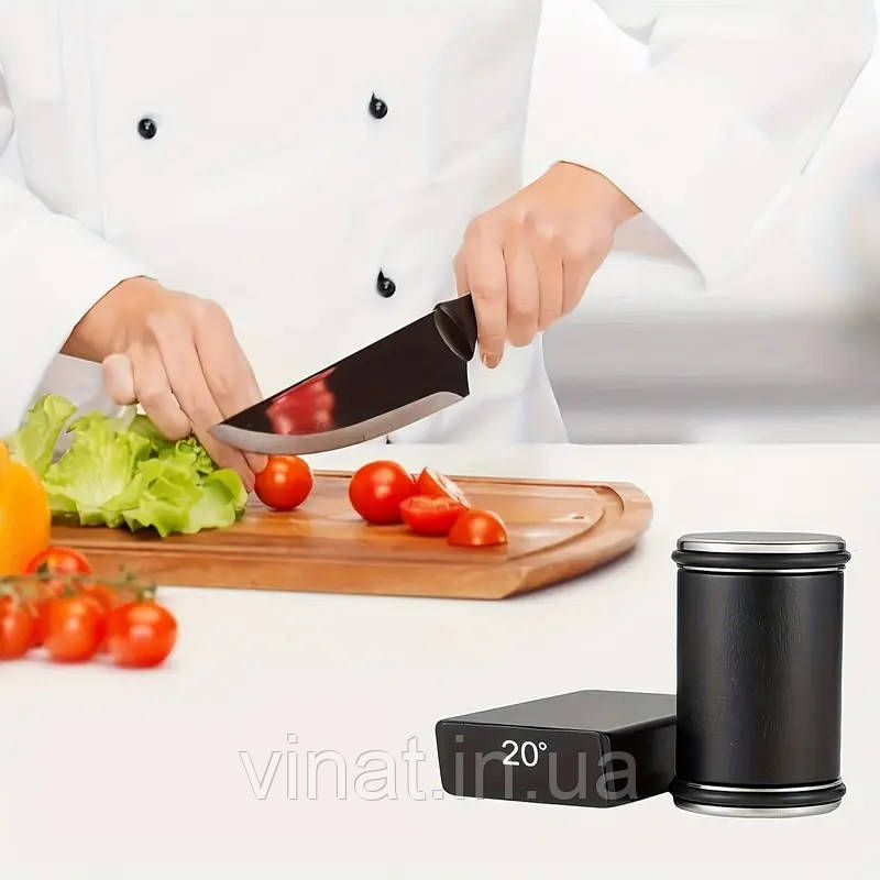 Точилка для ножів та ножиць роликова Roller sharpener + 4 алмазні диски чорна, фото 1
