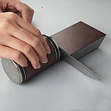 Роликова точилка для заточування ножів Roller sharpener  з 4 стороньою магнітною кутовою основою + 4 диски чорна, фото 6