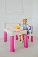 Комплект столик "Колор Пінк 5 в 1" і стілець рожевий Poppet