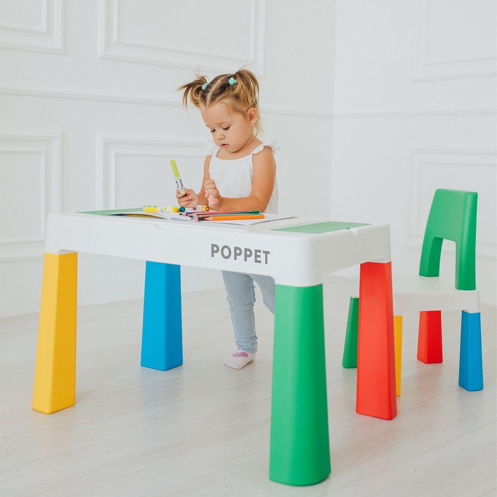 Комплект столик "Колор Грін 5 в 1" і стілець зелений Poppet, фото 1