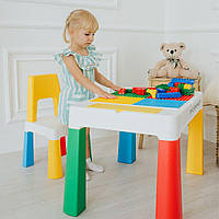 Комплект столик "Колор Єллоу 5 в 1" і стілець жовтий Poppet