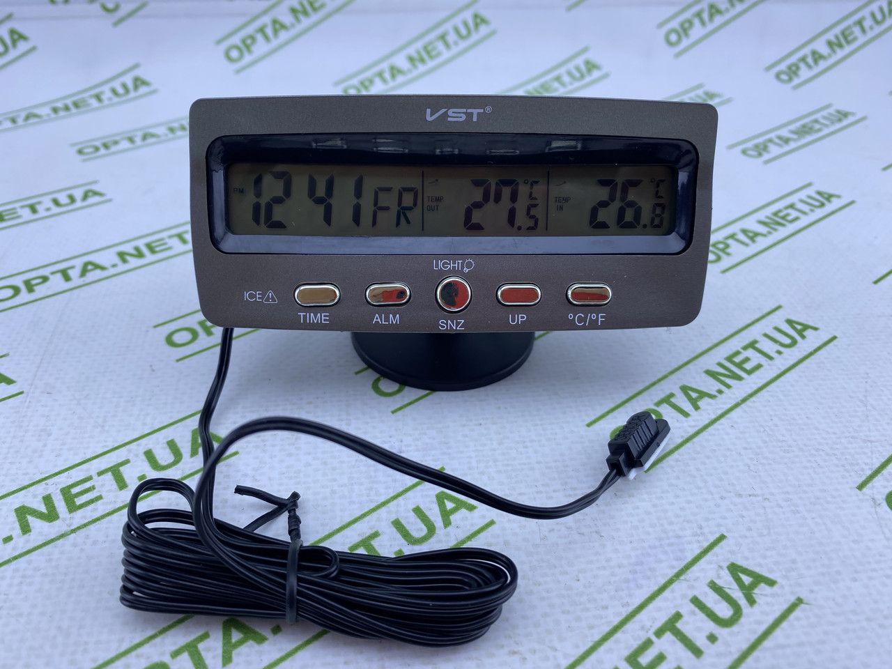 Автомобільний годинник, термометр, вольтметр VST 7045, фото 1
