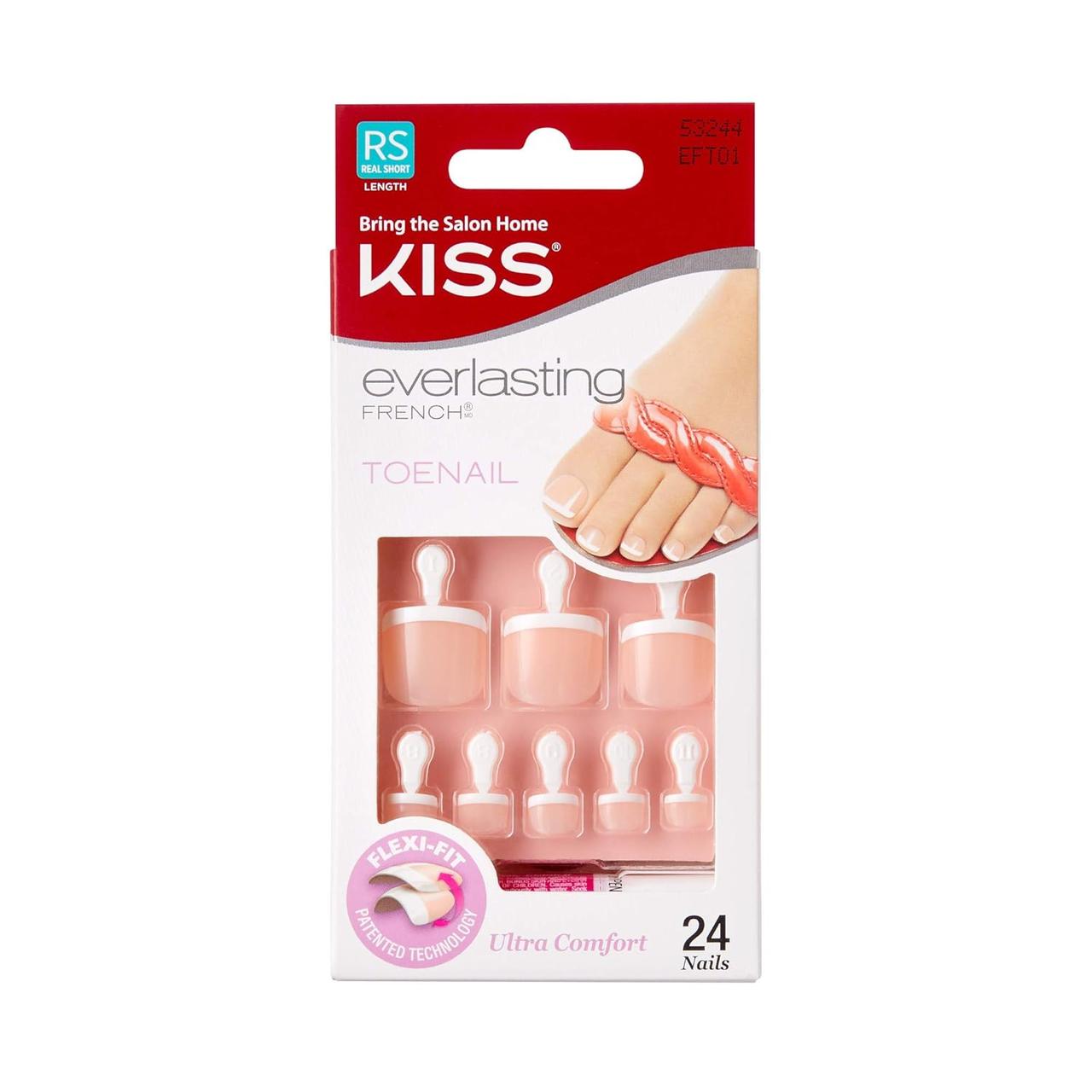 Набір для французького манікюру Kiss Everlasting Short Real French, 24 нігтя (3 шт.)