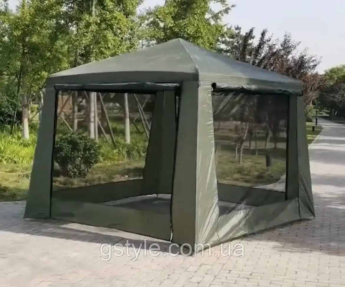 Намет Шатер Бесідка 2 входи посилений каркас 320х320 висота 245см 1628D, фото 1